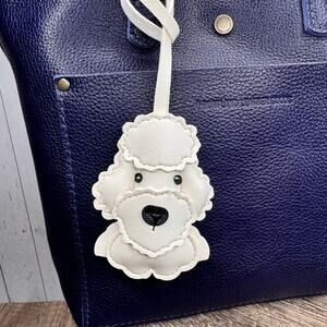 Poodle Goldendoodle Dog Lover Bag Charm White Dog Purse Charm FAST SHIP